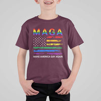 Make America Gay Again LGBTQ Pride T Shirt For Kid Funny Political Pride Graphic