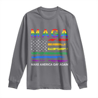 Make America Gay Again LGBTQ Pride Long Sleeve Shirt Funny Political Pride Graphic