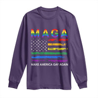 Make America Gay Again LGBTQ Pride Long Sleeve Shirt Funny Political Pride Graphic