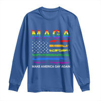 Make America Gay Again LGBTQ Pride Long Sleeve Shirt Funny Political Pride Graphic