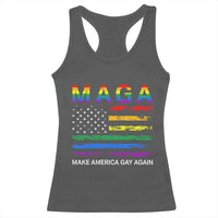 Make America Gay Again LGBTQ Pride Racerback Tank Top Funny Political Pride Graphic