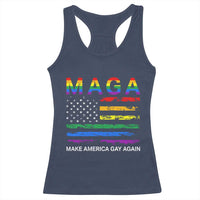Make America Gay Again LGBTQ Pride Racerback Tank Top Funny Political Pride Graphic