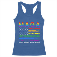Make America Gay Again LGBTQ Pride Racerback Tank Top Funny Political Pride Graphic