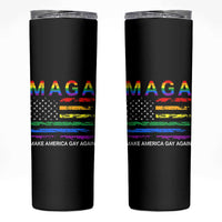 Make America Gay Again LGBTQ Pride Skinny Tumbler Funny Political Pride Graphic