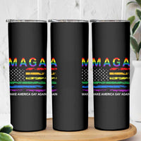 Make America Gay Again LGBTQ Pride Skinny Tumbler Funny Political Pride Graphic