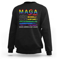 Make America Gay Again LGBTQ Pride Sweatshirt Funny Political Pride Graphic