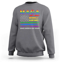 Make America Gay Again LGBTQ Pride Sweatshirt Funny Political Pride Graphic