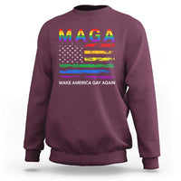 Make America Gay Again LGBTQ Pride Sweatshirt Funny Political Pride Graphic