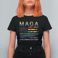 Make America Gay Again LGBTQ Pride T Shirt For Women Funny Political Pride Graphic