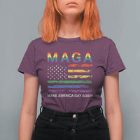 Make America Gay Again LGBTQ Pride T Shirt For Women Funny Political Pride Graphic