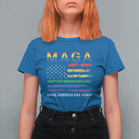 Make America Gay Again LGBTQ Pride T Shirt For Women Funny Political Pride Graphic