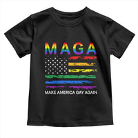 Make America Gay Again LGBTQ Pride Toddler T Shirt Funny Political Pride Graphic
