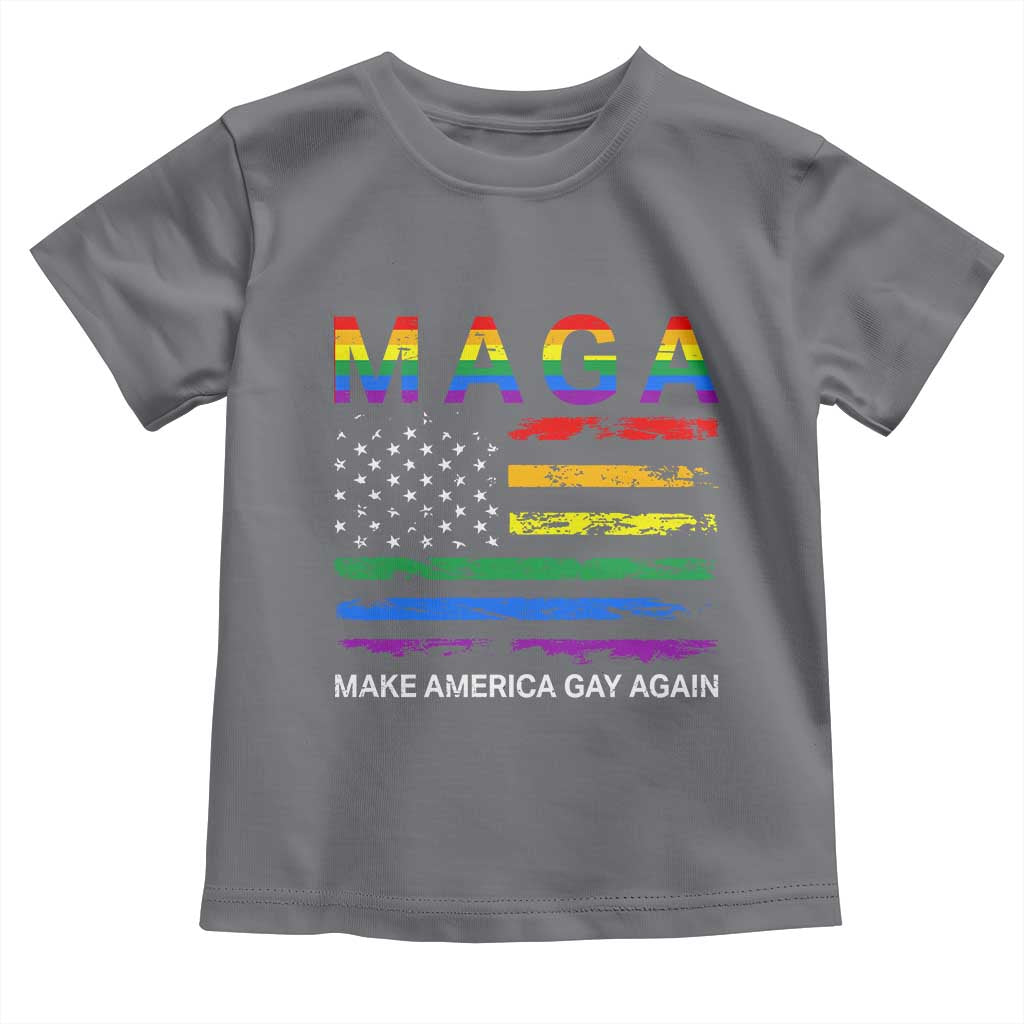 Make America Gay Again LGBTQ Pride Toddler T Shirt Funny Political Pride Graphic