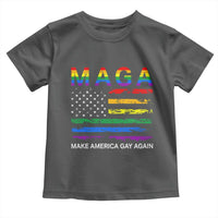 Make America Gay Again LGBTQ Pride Toddler T Shirt Funny Political Pride Graphic