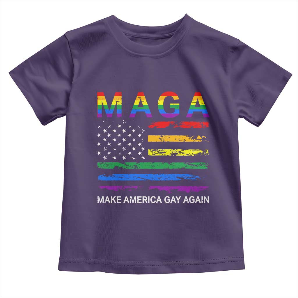 Make America Gay Again LGBTQ Pride Toddler T Shirt Funny Political Pride Graphic