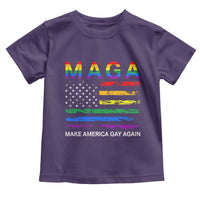 Make America Gay Again LGBTQ Pride Toddler T Shirt Funny Political Pride Graphic