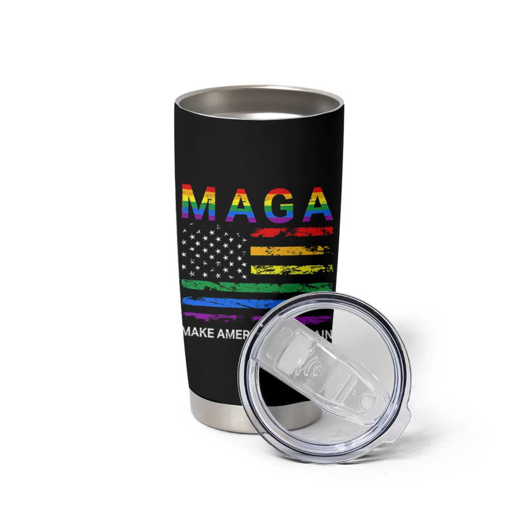 Make America Gay Again LGBTQ Pride Tumbler Cup Funny Political Pride Graphic