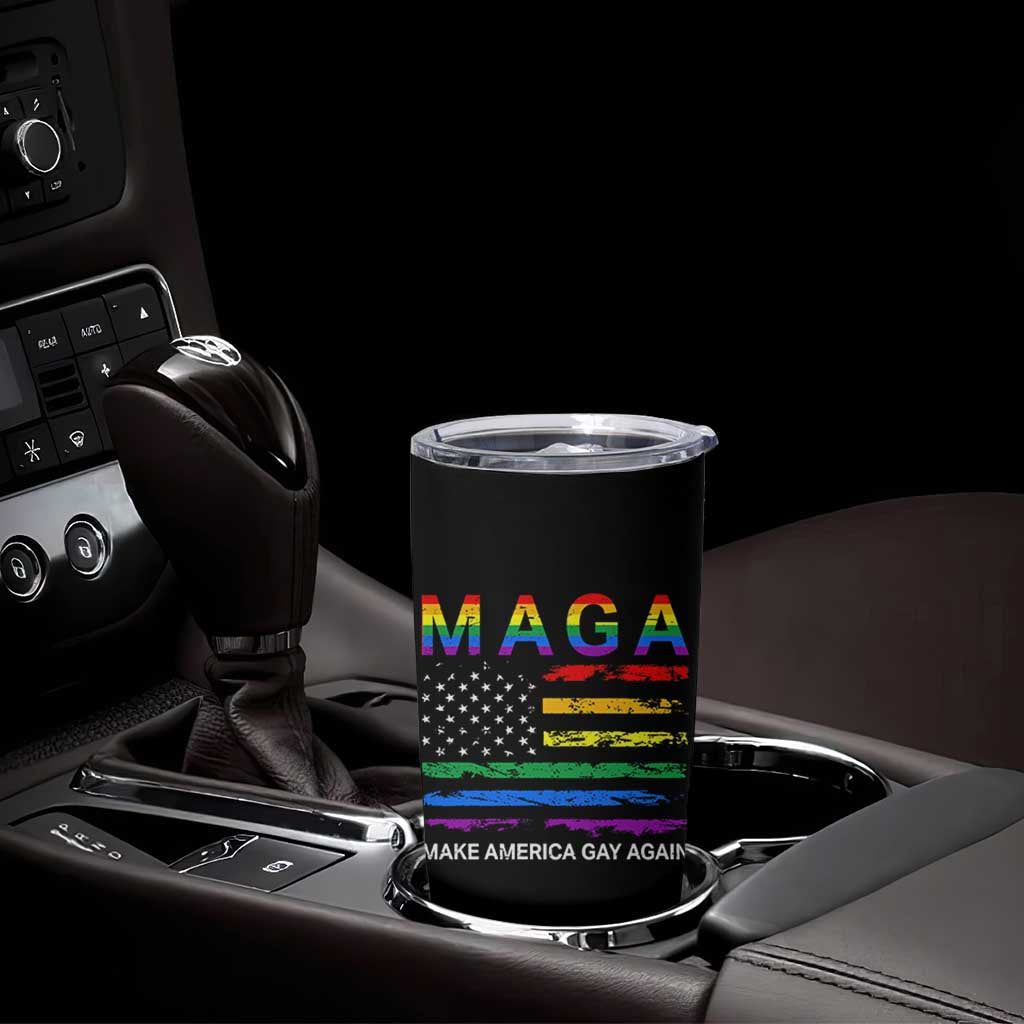 Make America Gay Again LGBTQ Pride Tumbler Cup Funny Political Pride Graphic