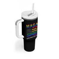 Make America Gay Again LGBTQ Pride Tumbler With Handle Funny Political Pride Graphic