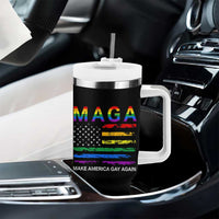 Make America Gay Again LGBTQ Pride Tumbler With Handle Funny Political Pride Graphic