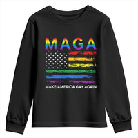 Make America Gay Again LGBTQ Pride Youth Sweatshirt Funny Political Pride Graphic