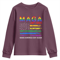Make America Gay Again LGBTQ Pride Youth Sweatshirt Funny Political Pride Graphic