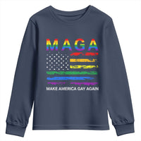 Make America Gay Again LGBTQ Pride Youth Sweatshirt Funny Political Pride Graphic