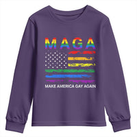 Make America Gay Again LGBTQ Pride Youth Sweatshirt Funny Political Pride Graphic