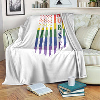 Rainbow RN Ally Pride Month Throw Blanket LGBTQ Healthcare Worker