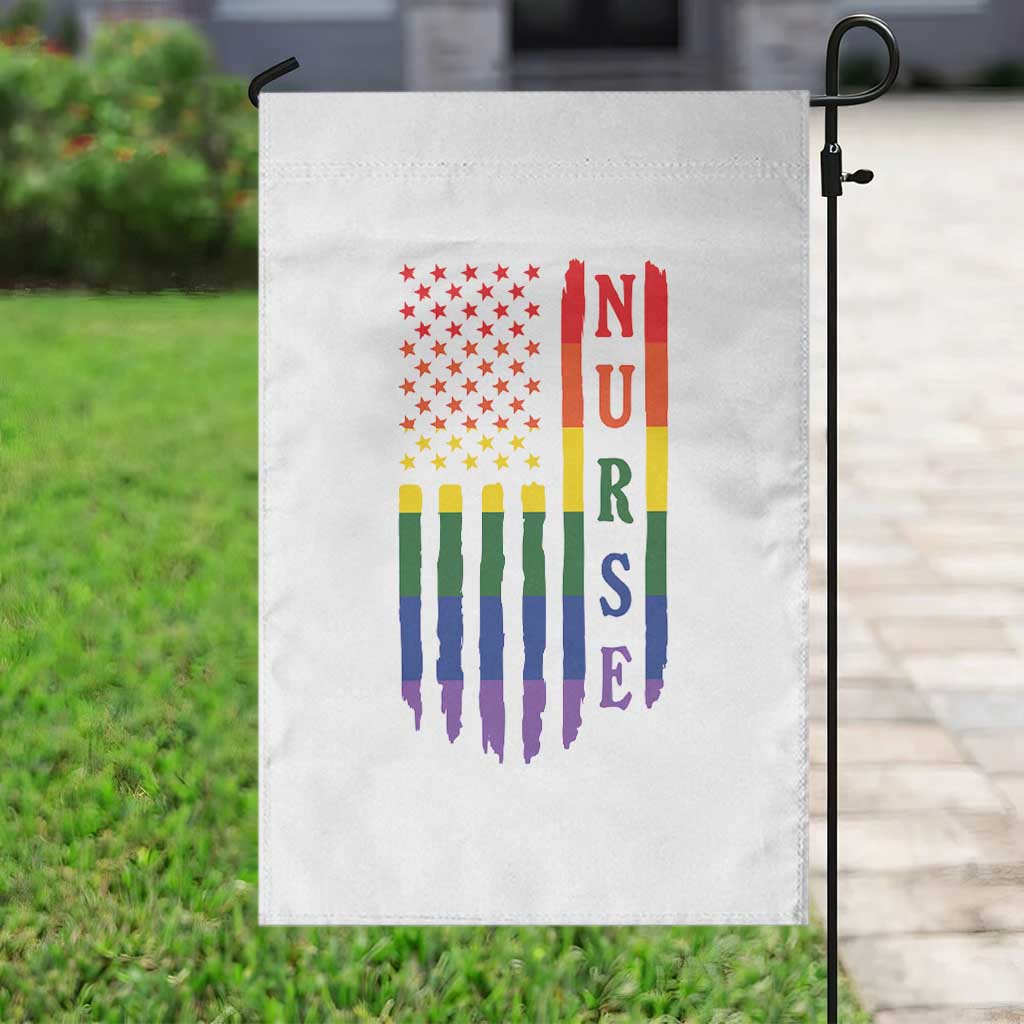 Rainbow RN Ally Pride Month Garden Flag LGBTQ Healthcare Worker