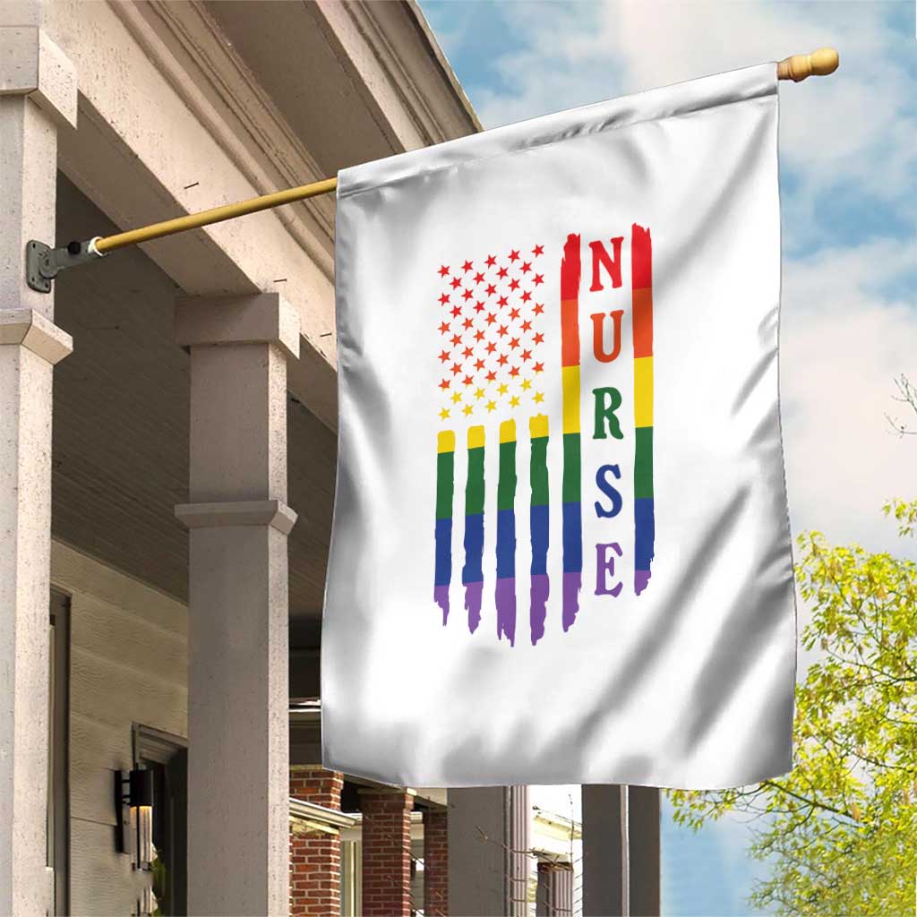 Rainbow RN Ally Pride Month Garden Flag LGBTQ Healthcare Worker