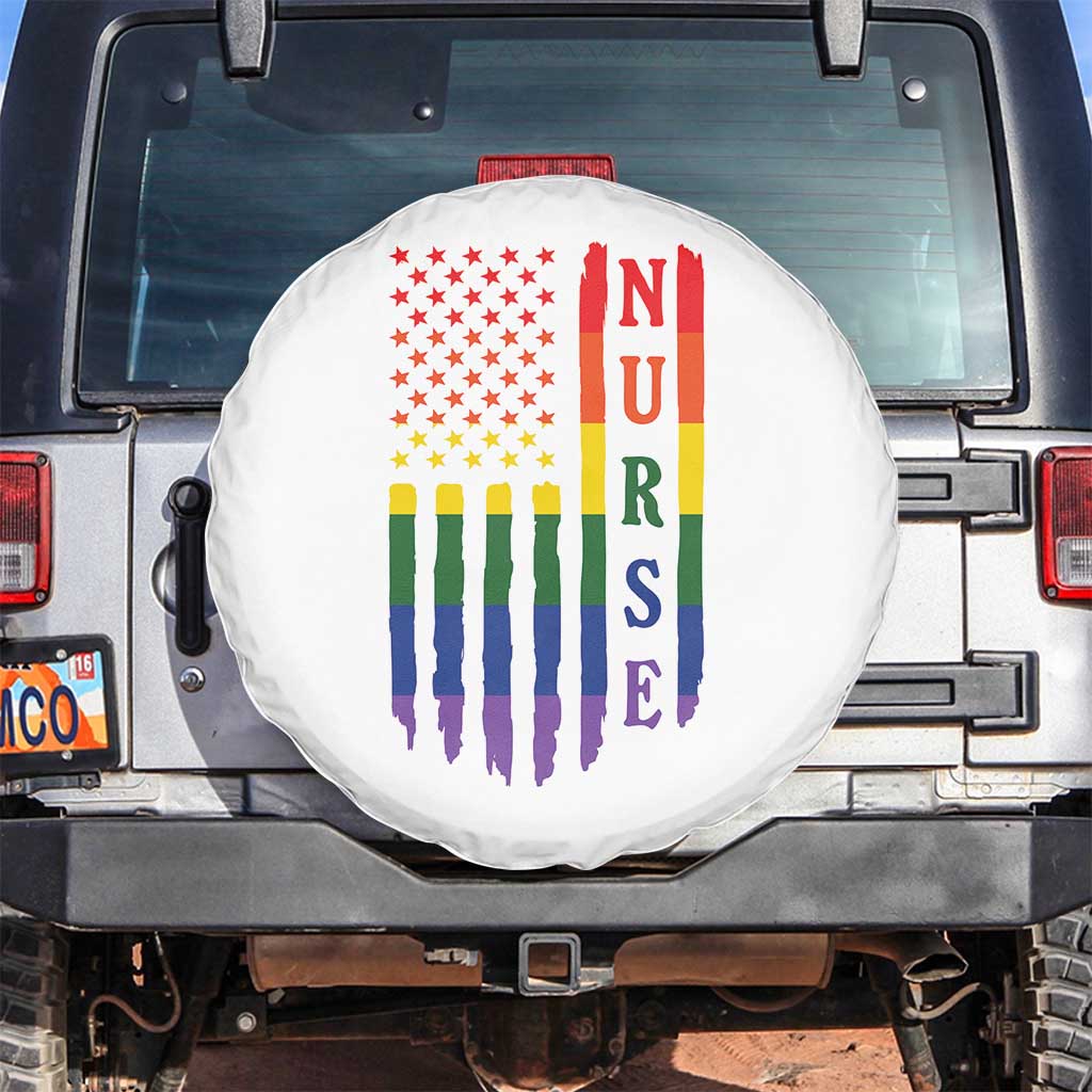 Rainbow RN Ally Pride Month Spare Tire Cover LGBTQ Healthcare Worker