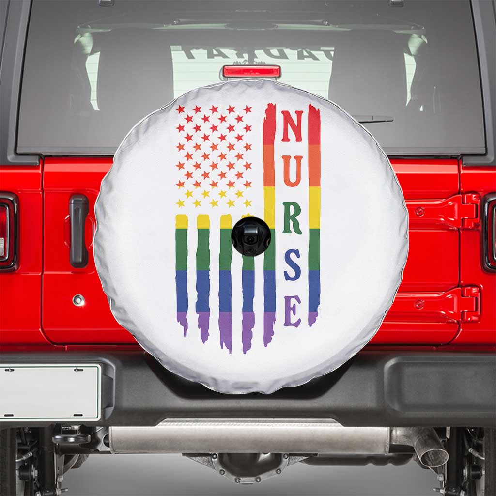 Rainbow RN Ally Pride Month Spare Tire Cover LGBTQ Healthcare Worker