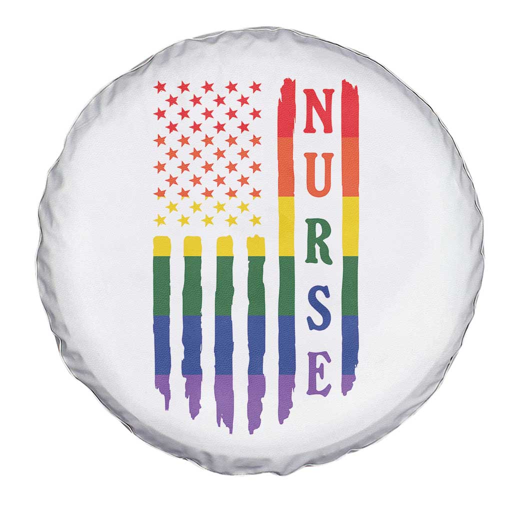 Rainbow RN Ally Pride Month Spare Tire Cover LGBTQ Healthcare Worker