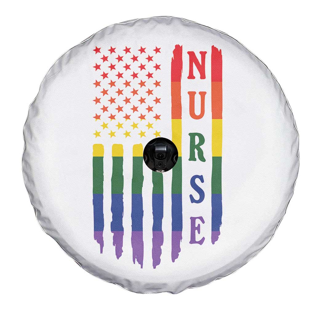 Rainbow RN Ally Pride Month Spare Tire Cover LGBTQ Healthcare Worker