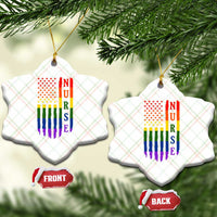 Rainbow RN Ally Pride Month Ceramic Ornament LGBTQ Healthcare Worker