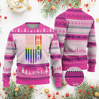 Rainbow RN Ally Pride Month Ugly Christmas Sweater LGBTQ Healthcare Worker