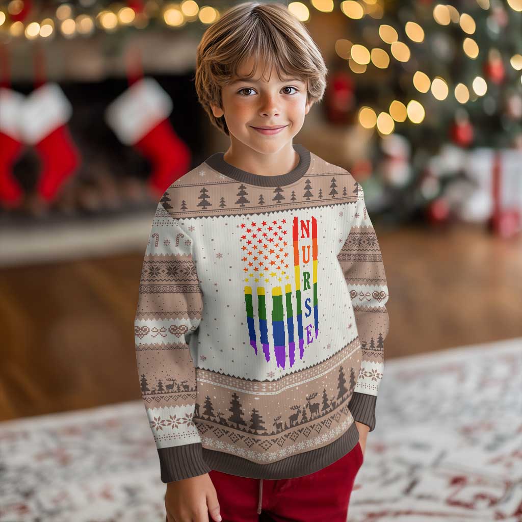 Rainbow RN Ally Pride Month Ugly Christmas Sweater LGBTQ Healthcare Worker