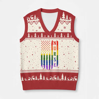 Rainbow RN Ally Pride Month V-Neck Knit Sweater Vest LGBTQ Healthcare Worker