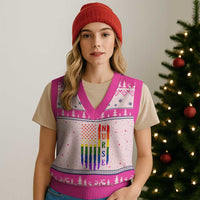 Rainbow RN Ally Pride Month V-Neck Knit Sweater Vest LGBTQ Healthcare Worker