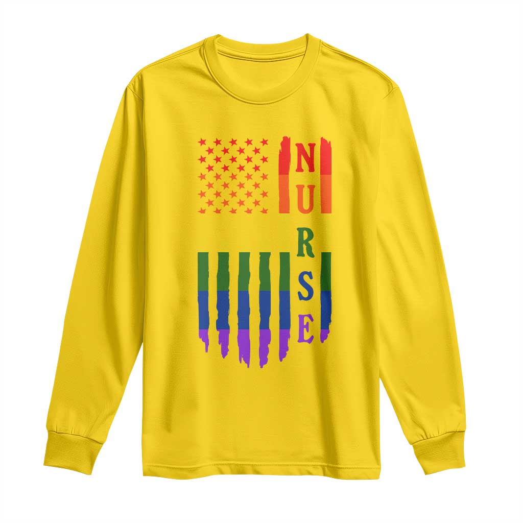 Rainbow RN Ally Pride Month Long Sleeve Shirt LGBTQ Healthcare Worker