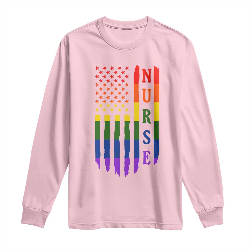 Rainbow RN Ally Pride Month Long Sleeve Shirt LGBTQ Healthcare Worker