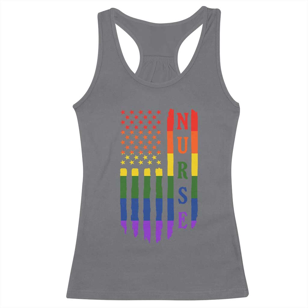 Rainbow RN Ally Pride Month Racerback Tank Top LGBTQ Healthcare Worker