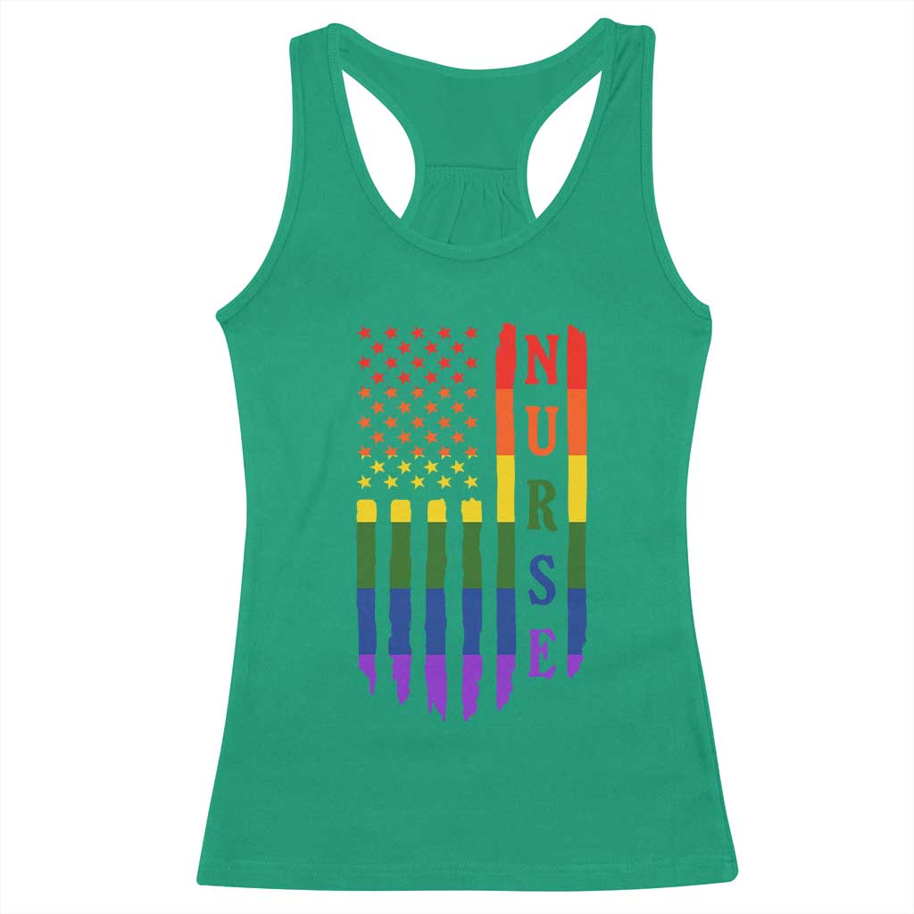 Rainbow RN Ally Pride Month Racerback Tank Top LGBTQ Healthcare Worker