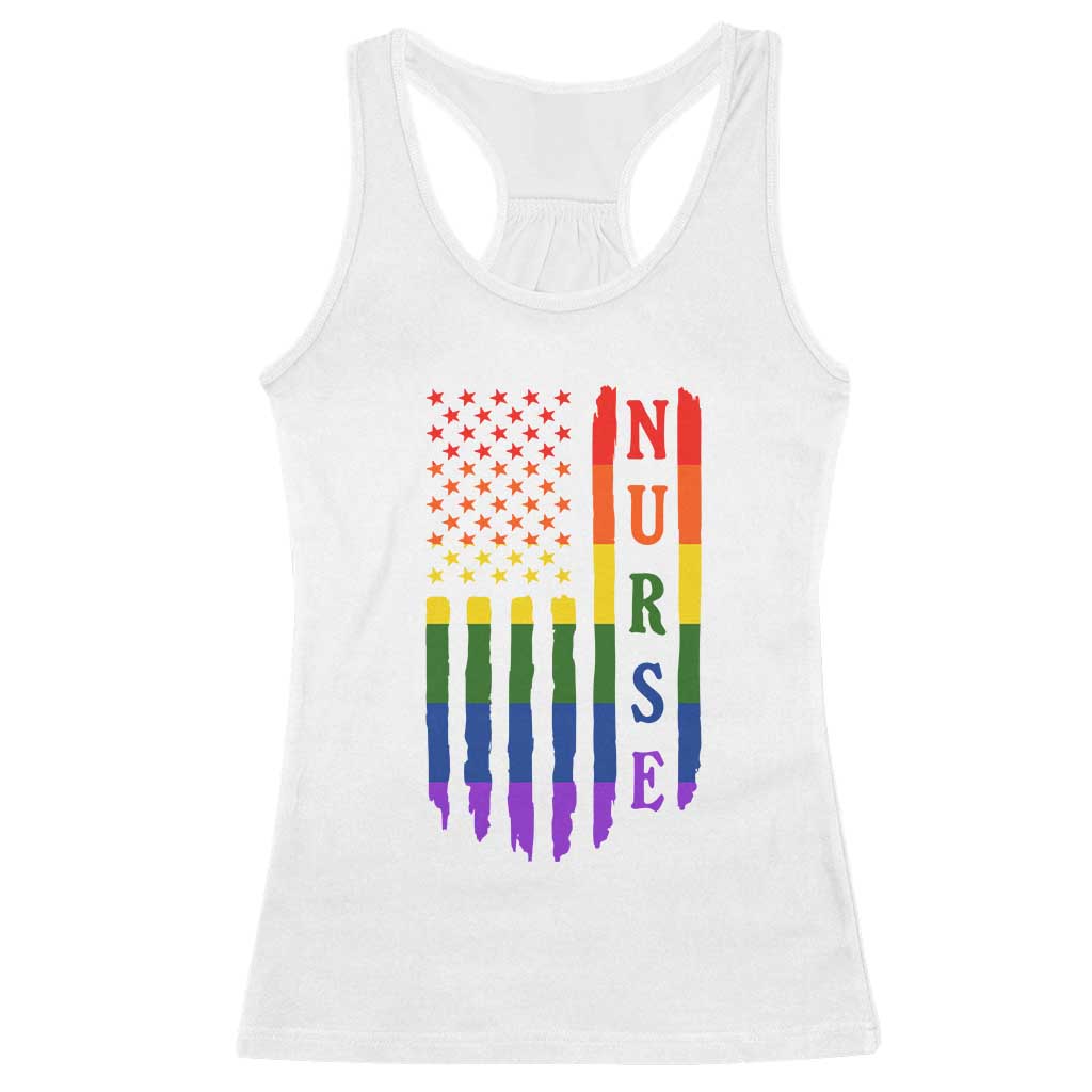 Rainbow RN Ally Pride Month Racerback Tank Top LGBTQ Healthcare Worker