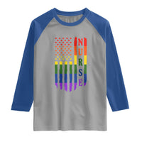 Rainbow RN Ally Pride Month Raglan Shirt LGBTQ Healthcare Worker