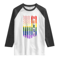 Rainbow RN Ally Pride Month Raglan Shirt LGBTQ Healthcare Worker