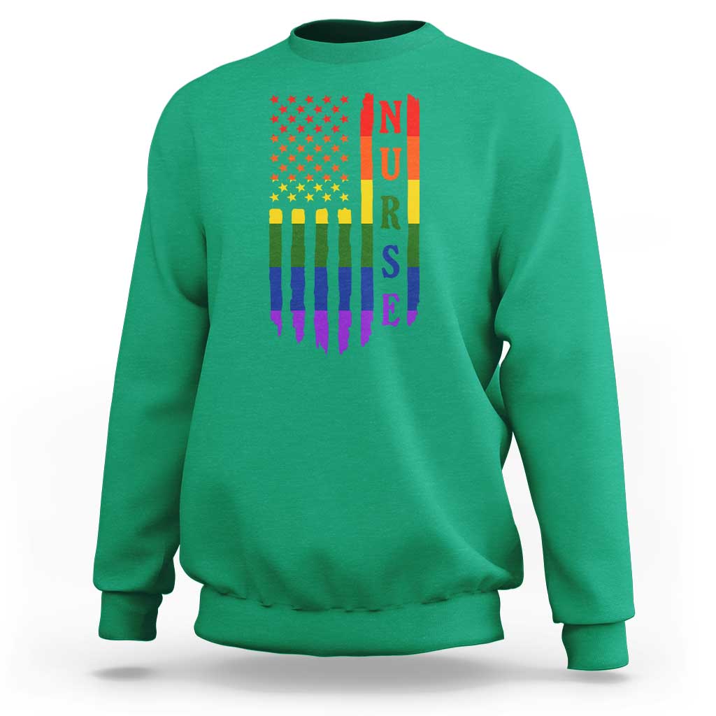 Rainbow RN Ally Pride Month Sweatshirt LGBTQ Healthcare Worker