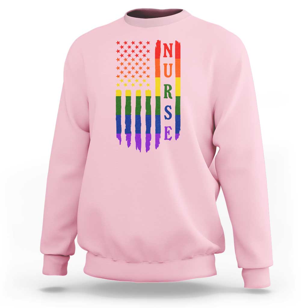 Rainbow RN Ally Pride Month Sweatshirt LGBTQ Healthcare Worker