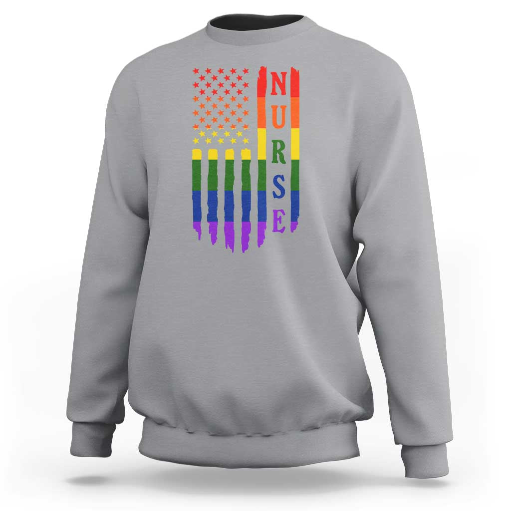 Rainbow RN Ally Pride Month Sweatshirt LGBTQ Healthcare Worker